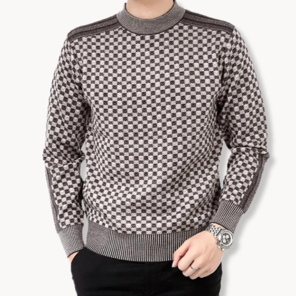 Suéter a cuadros gris y negro - Image 3