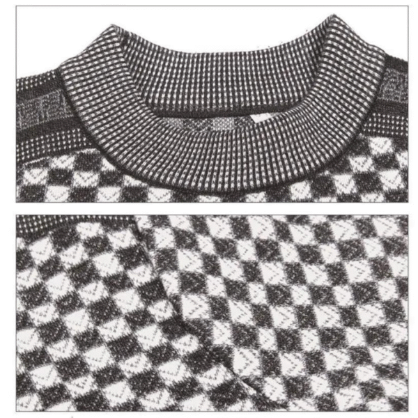 Suéter a cuadros gris y negro - Image 6